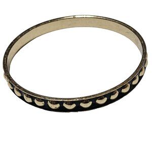 Elegant Gold Tone Black Studded Bangle Bracelet Punk Gothic Steam Punk Fashion